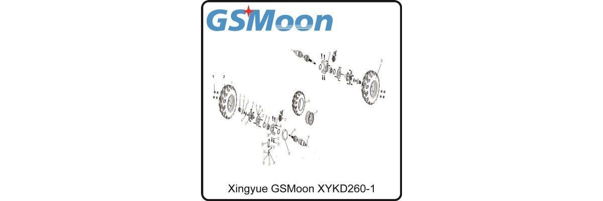 (F05) Radaufnahme hinten - GSMoon XYKD260-1