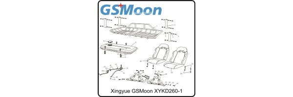 (F07) Sitze, Kraftstofftank, Gepäckträger - GSMoon XYKD260-1