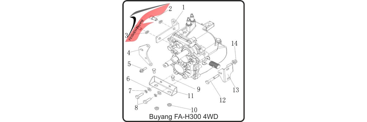(F13) - Getriebehalter - Buyang FA-H300