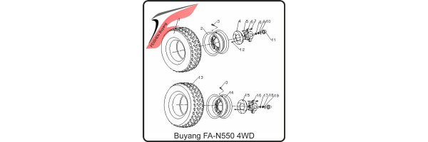 (F07) - Räder, Radnaben vorne - Buyang FA-N550