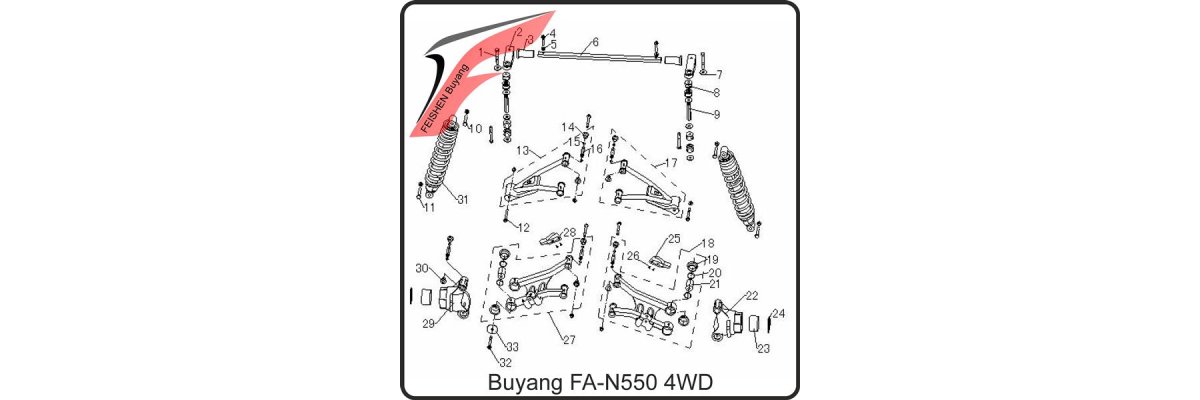(F08) - Hinterachse, Dämpfer - Buyang FA-N550