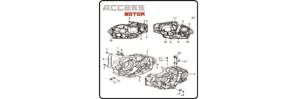 Kurbelgehäuse - Access 450 TE Motor