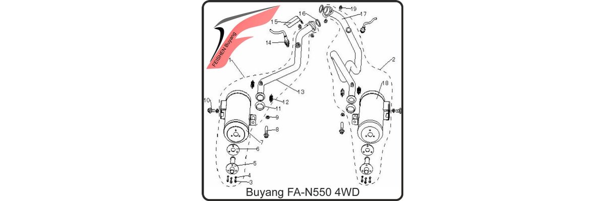 (E34) - Auspuffanlage - Buyang FA-N550