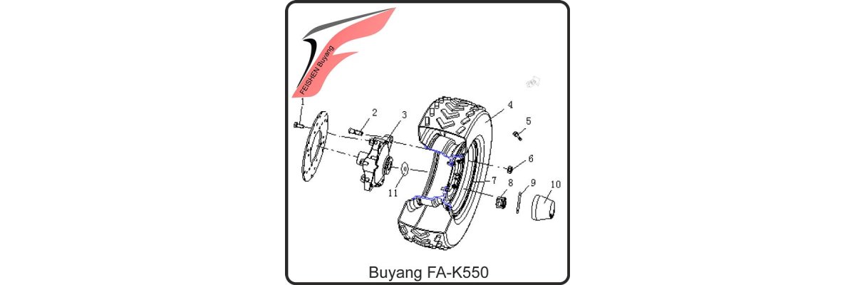 (F06) - Radnabe vorne - Buyang FA-K550