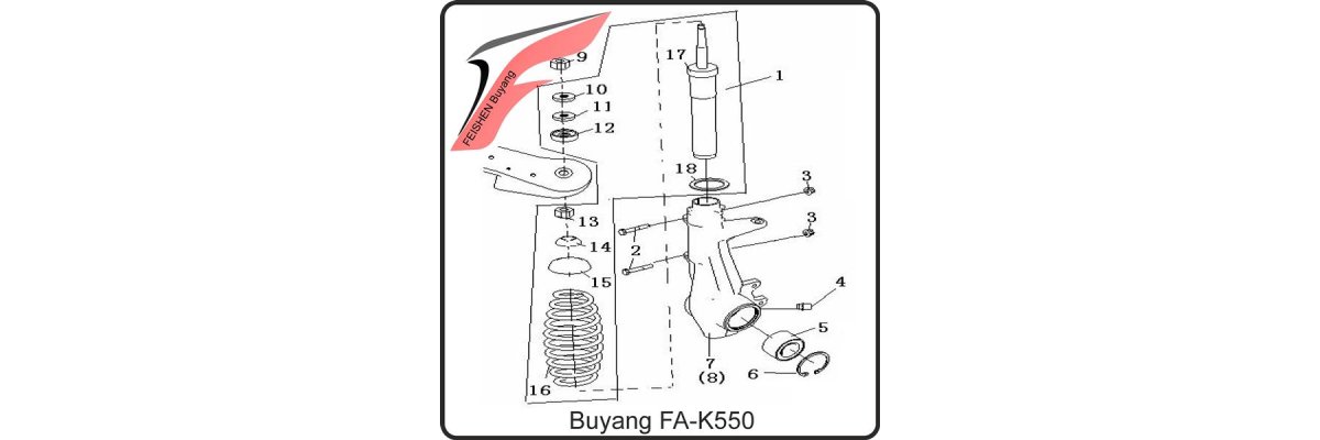 (F16) - Stoßdämpfer, Federbein vorne - Buyang FA-K550