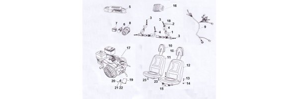 Sitze, Kraftstofftank, Gurte - TBM-80cc Buggy