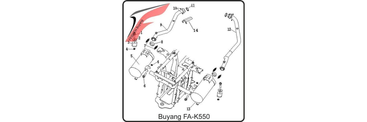 (E32) - Auspuffanlage - Buyang FA-K550