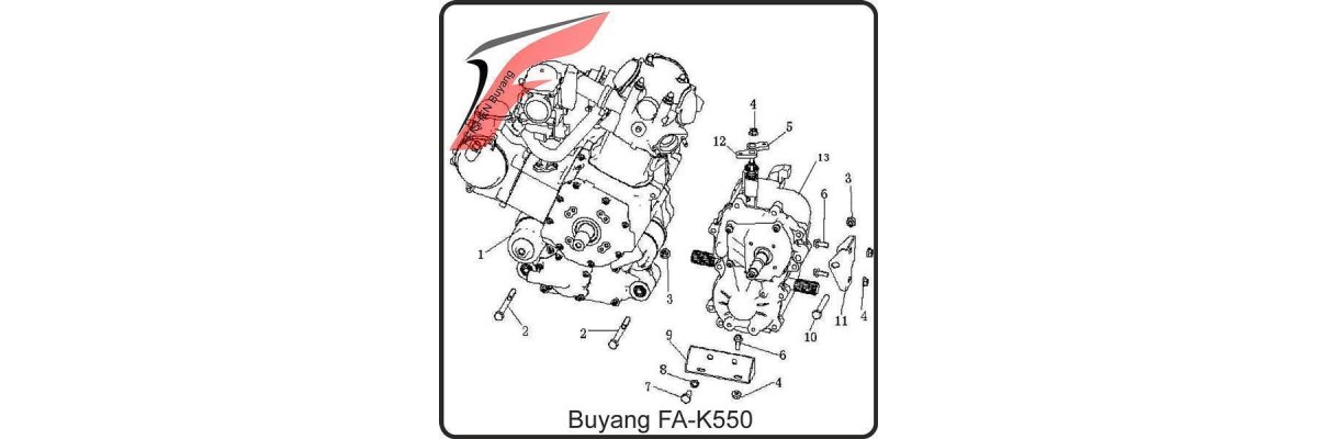 Fig. 36 Motor und Getriebehalter