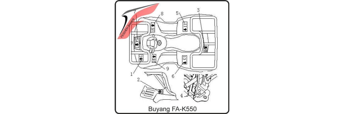 (E36) - Hinweisaufkleber - Buyang FA-K550