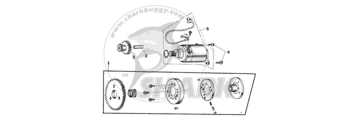 Fig. 13 Anlasser und Freilauf GY6 Typ 157QMJ