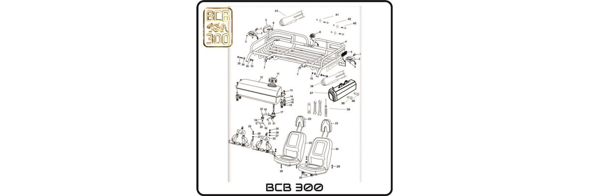 Gepäckträger, Kraftstofftank, Sitze - BCB-300