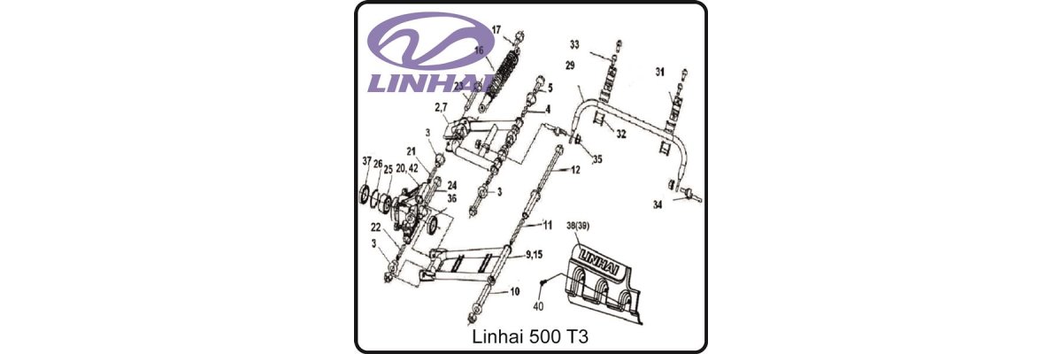 Radaufhängung hinten - Linhai 500 T3