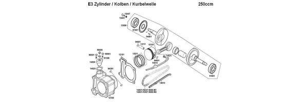 E3 Zylinder / Kolben / Kurbelwelle