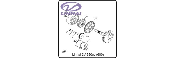 Anlasser, Anlasserfreilauf - Linhai 2V 520 (Vergaser)