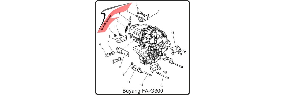    Fig.11 Getriebehalter und 
Verschraubungen   