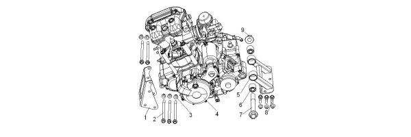 Motor 450cc, Motorhalterungen