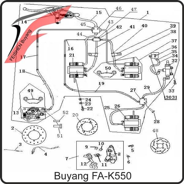 (1) - Bremsanlage komplett (hydraulik) - Buyang FA-K550