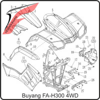 12. SIDE COVER LEFT (RED) - Buyang FA-H300 EVO