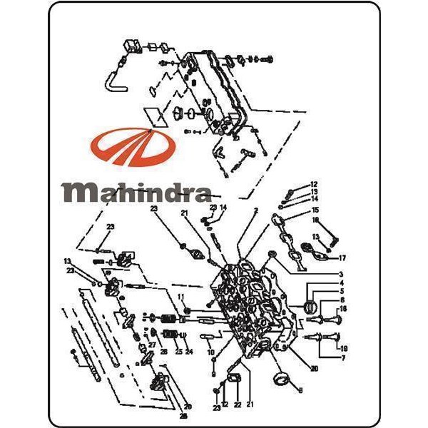 1. Zylinderkopf Komplett Mahindra (Lenar) 254