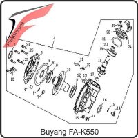 22. Getriebedeckel f&uuml;r Eingandswelle Buyang FA-K550 EVO