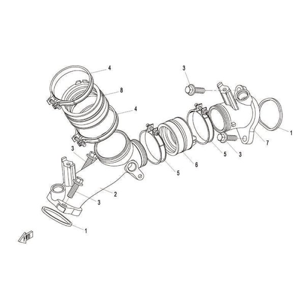 (6) - JOINT PIPE, MANIFOLD - CFMOTO Motor Typ 2V91