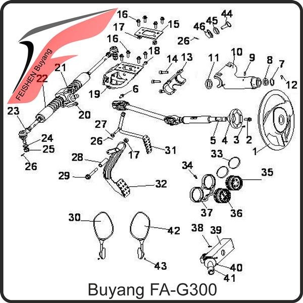 (30) - Haltearm für Außenspiegel links - Buyang FA-G300 Buggy