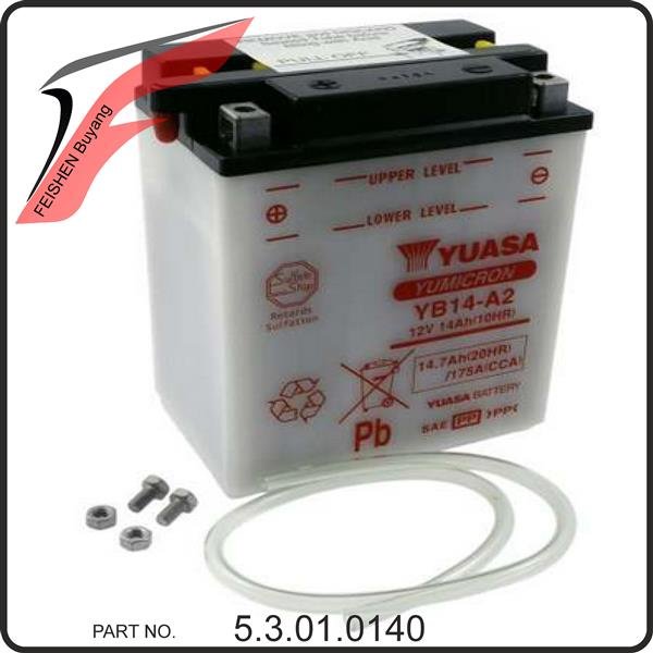 Batterie 12V 14Ah (YB14A2) ohne Batteriesäure -- Buyang FA-G450 Buggy