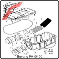 (8) - Luftfilter Adapter Kunststoff  - Buyang FA-G450 Buggy