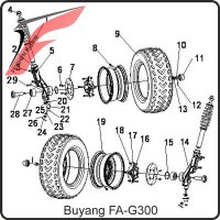(28) - Achsstummel vorne - Buyang FA-G300 Buggy