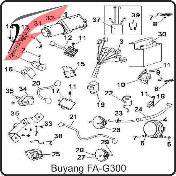 (38) - Warnkontakt Bremsflüssigkeit - Buyang FA-G300 Buggy