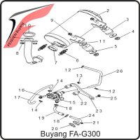 (3) - Dämpfungsgummi für Auspuff - Buyang FA-G300 Buggy