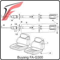 (100) - Sicherheitsgurt rechts (mit Gurtpeitsche) - Buyang FA-G300 Buggy