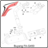 (10) - Schelle Auspuffkrümmer - Buyang FA-G450 Buggy