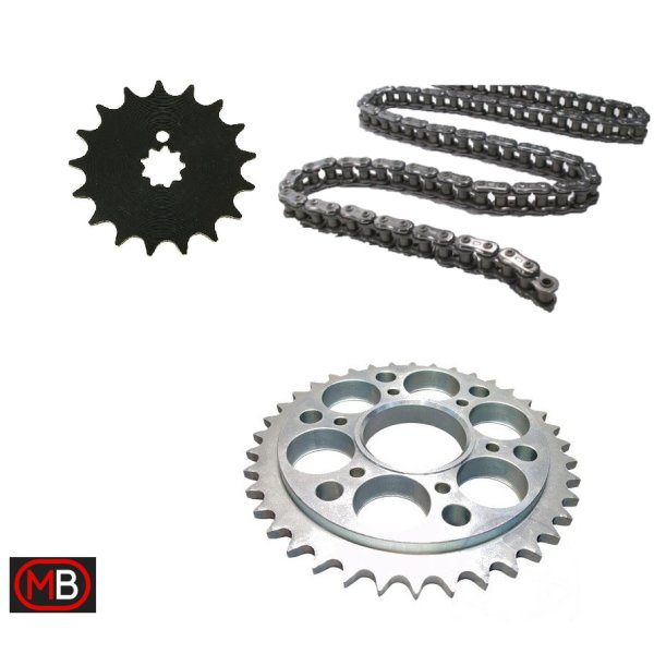 Chain kit DID Access AMS 4.30 SM - 14/38-96 - DID VX3/96 - X-ring chain - open with clip lock - steel colored + steel colored