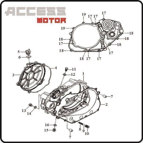(1) - Motorgehäusedeckel rechts - Access TE 450 Motor