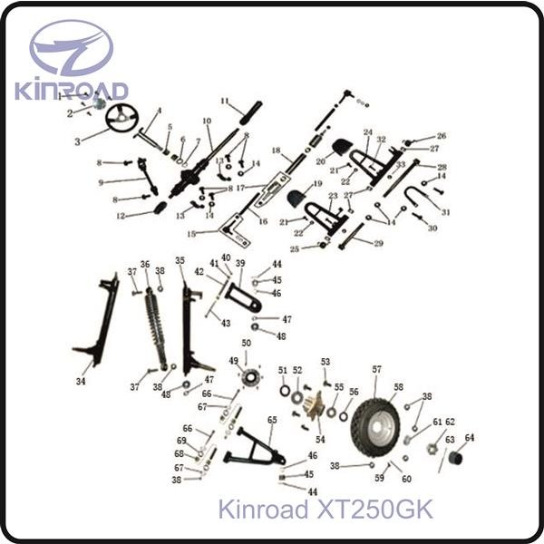 (10) - Zahnstangenlenkung / Lenkgetriebe / Lenkung Kinroad 250 - Kinroad XT250GK