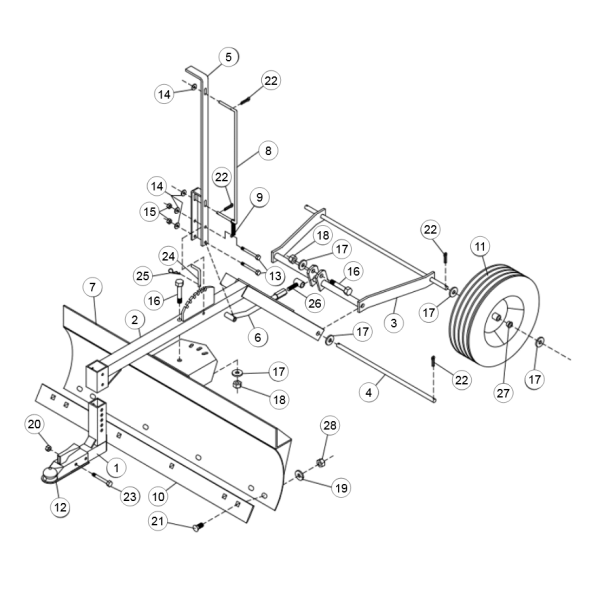 6. WHEEL CARRIAGE ADJUSTMENT ARM WELDMENT - GEO ATV BLD