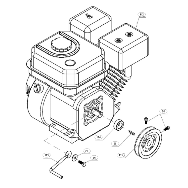 68. SOCKET CAP SCREW M6X16 - GEO ATV FRAESE