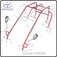 (2) - LEFT BRUSH GUARD BAR ,MAIN - Kinroad XT250GK