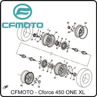 (8-2) - Alufelge vorne Double Cross - CFMOTO CForce 450...