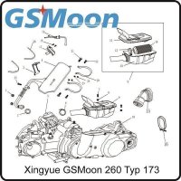 (10) - Motor 260cc Typ 170MM komplett (ohne Vergaser und Auspuff) - (TYP.170MM) Xingyue GSMoon 260