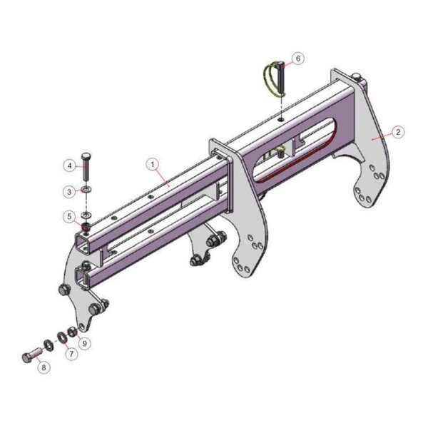 2. SIDE SHIFT REAR MOUNTING WELDMENT - GEO ATV FAM