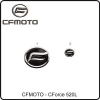 (1) - Aufkleber CF Moto 3D oval 76x65mm - CFMOTO CForce 520L