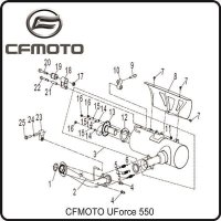 (8) - Auspufftopf Schutzblech - CFMOTO UForce 550