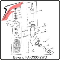(1) - Stoßdämpfer komplett (mit schwarzer Feder) - Buyang FA-D300