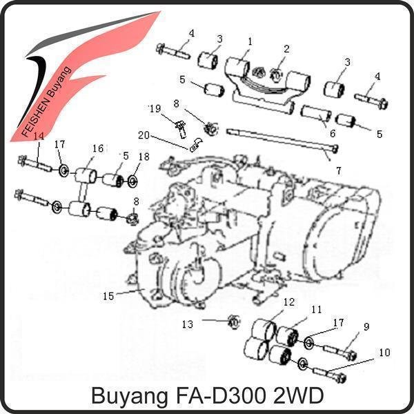 (4) - Bundschraube für Motorhalterung - Buyang FA-D300 EVO