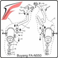 (2) - EXHAUST PIPE ASSY,RIGHT - Buyang FA-N550