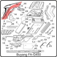 (5) - Cover, rear rack(red) - Buyang FA-G450 Buggy