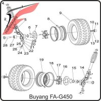 (10) - Nut, socket, M16×1.5 - Buyang FA-G450 Buggy
