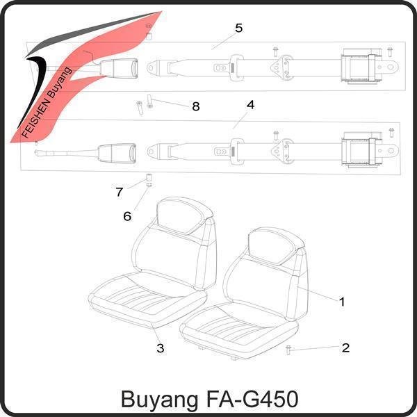 (8) - Lower setting screw, belt - Buyang FA-G450 Buggy